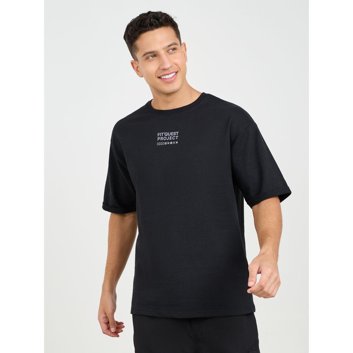 Styli Active Oversized Slogan Print Athleisure Terry T-Shirt-men-clothing-sportswearandactivewear-tshirtsandpolos-image-2