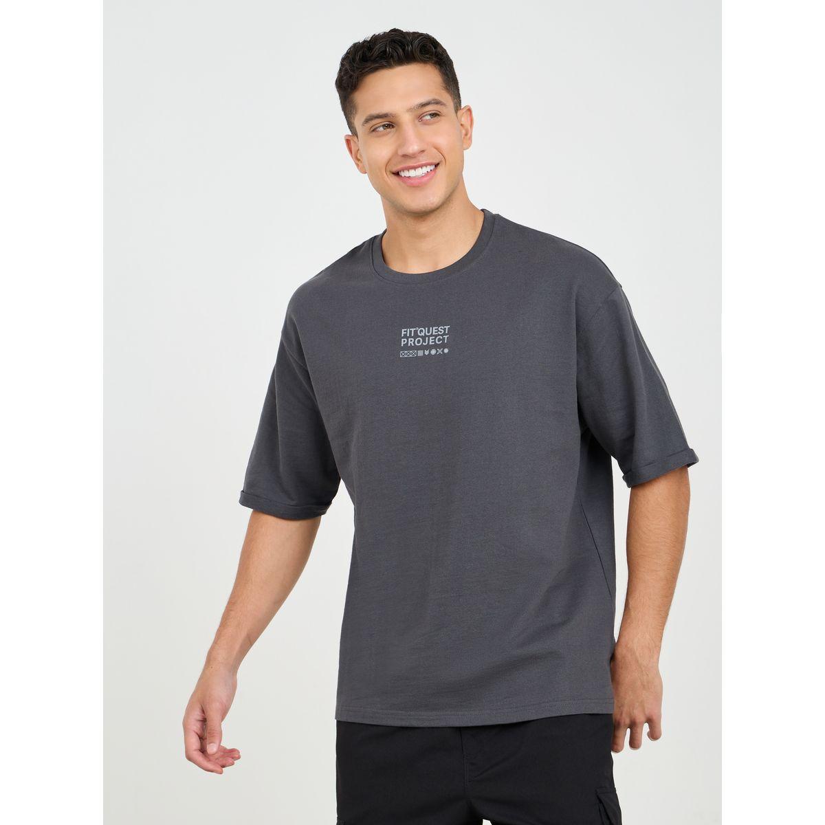 Styli Active Oversized Slogan Print Athleisure Terry T-Shirt-men-clothing-sportswearandactivewear-tshirtsandpolos-image-2