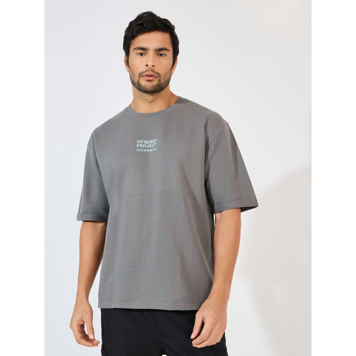 Styli Active Eco Earth Oversized Slogan Print Athleisure Terry T-Shirt-men-clothing-sportswearandactivewear-tshirtsandpolos-image-2