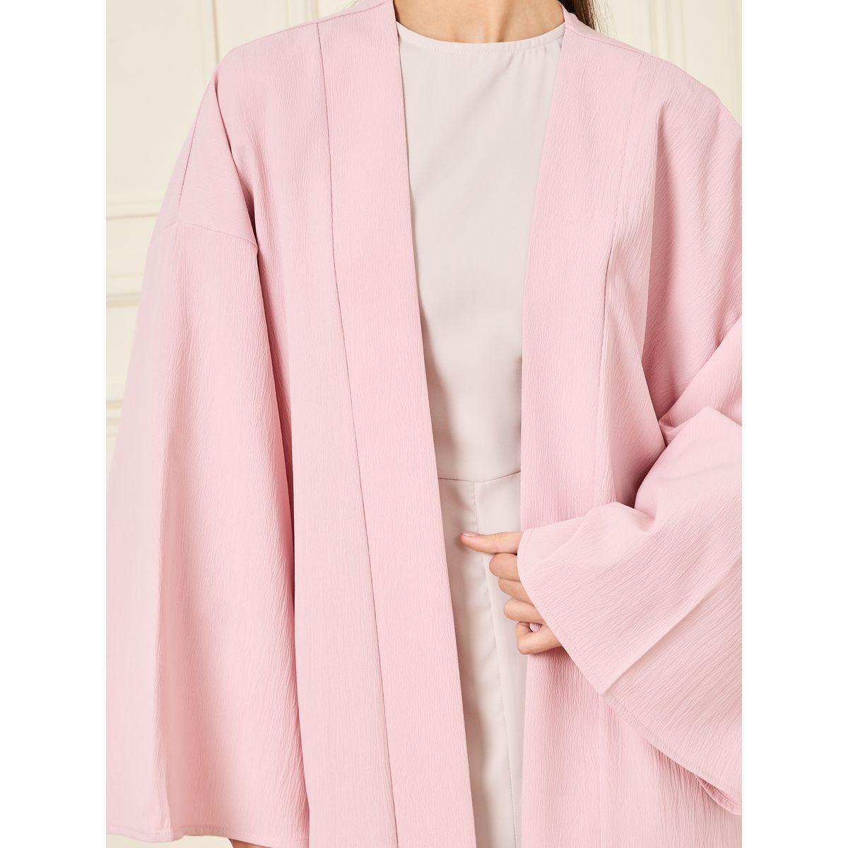 Styli Oversized Textured Midi Length Kimono-women-clothing-shirtsandblouses-shirts-image-4