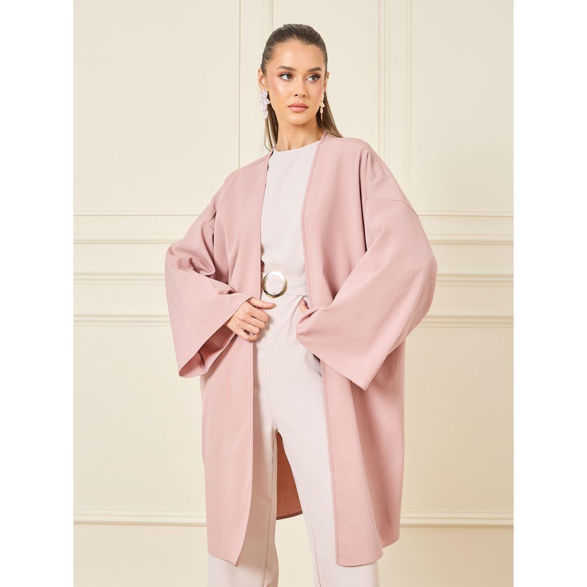 Styli Oversized Textured Midi Length Kimono-women-clothing-shirtsandblouses-shirts-image-1