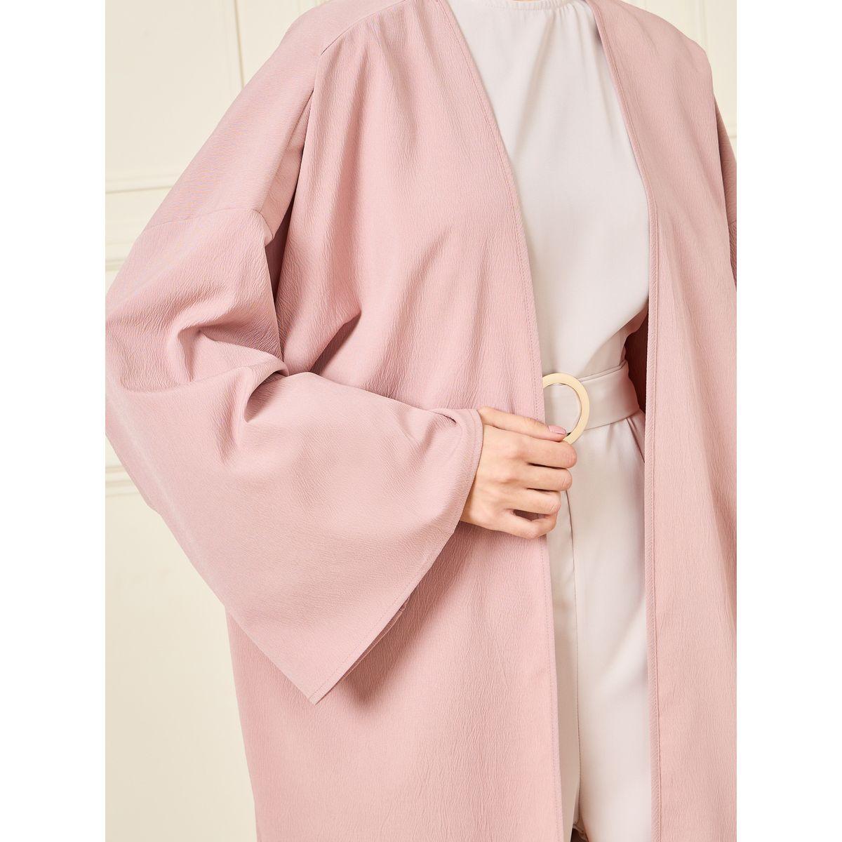 Styli Oversized Textured Midi Length Kimono-women-clothing-shirtsandblouses-shirts-image-3