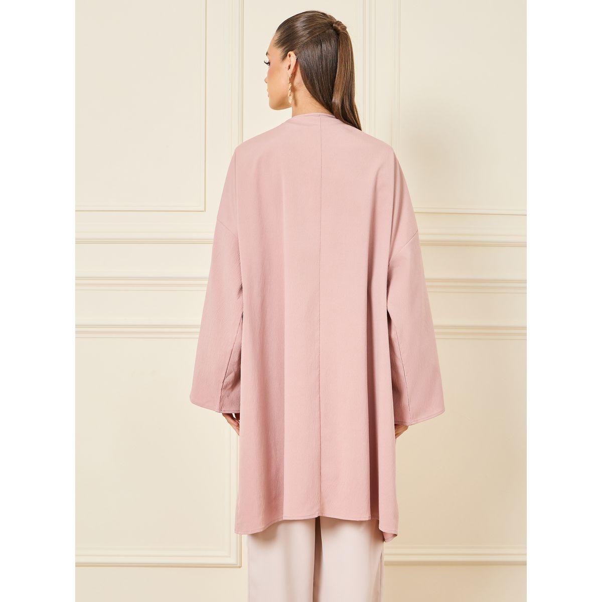 Styli Oversized Textured Midi Length Kimono-women-clothing-shirtsandblouses-shirts-image-4