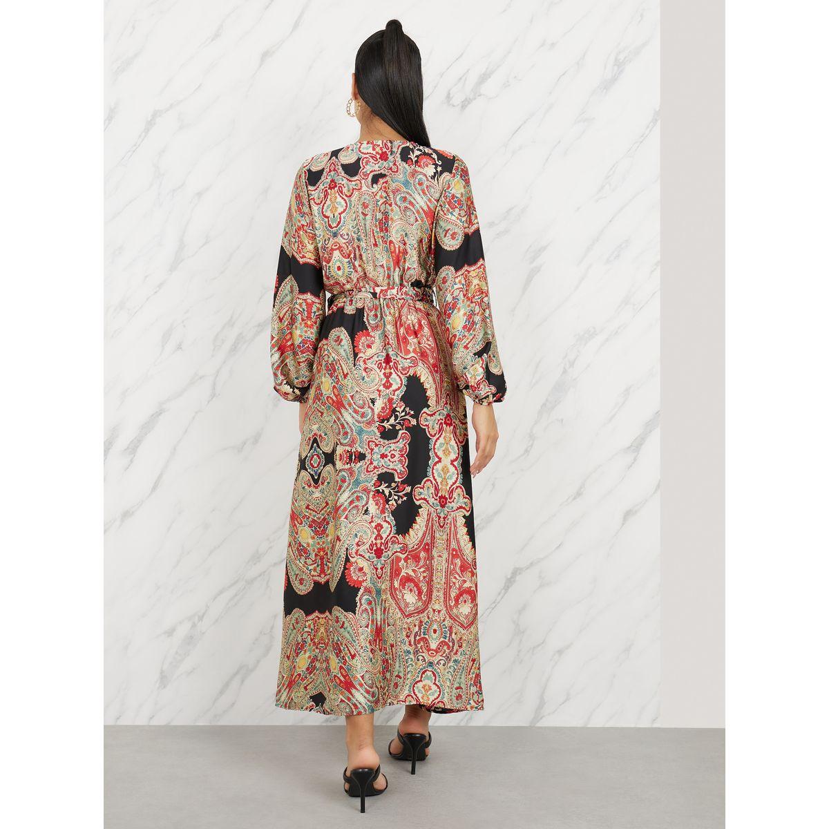 Styli Bohemian Print A-Line Wrap Maxi Dress-women-clothing-dresses-image-4