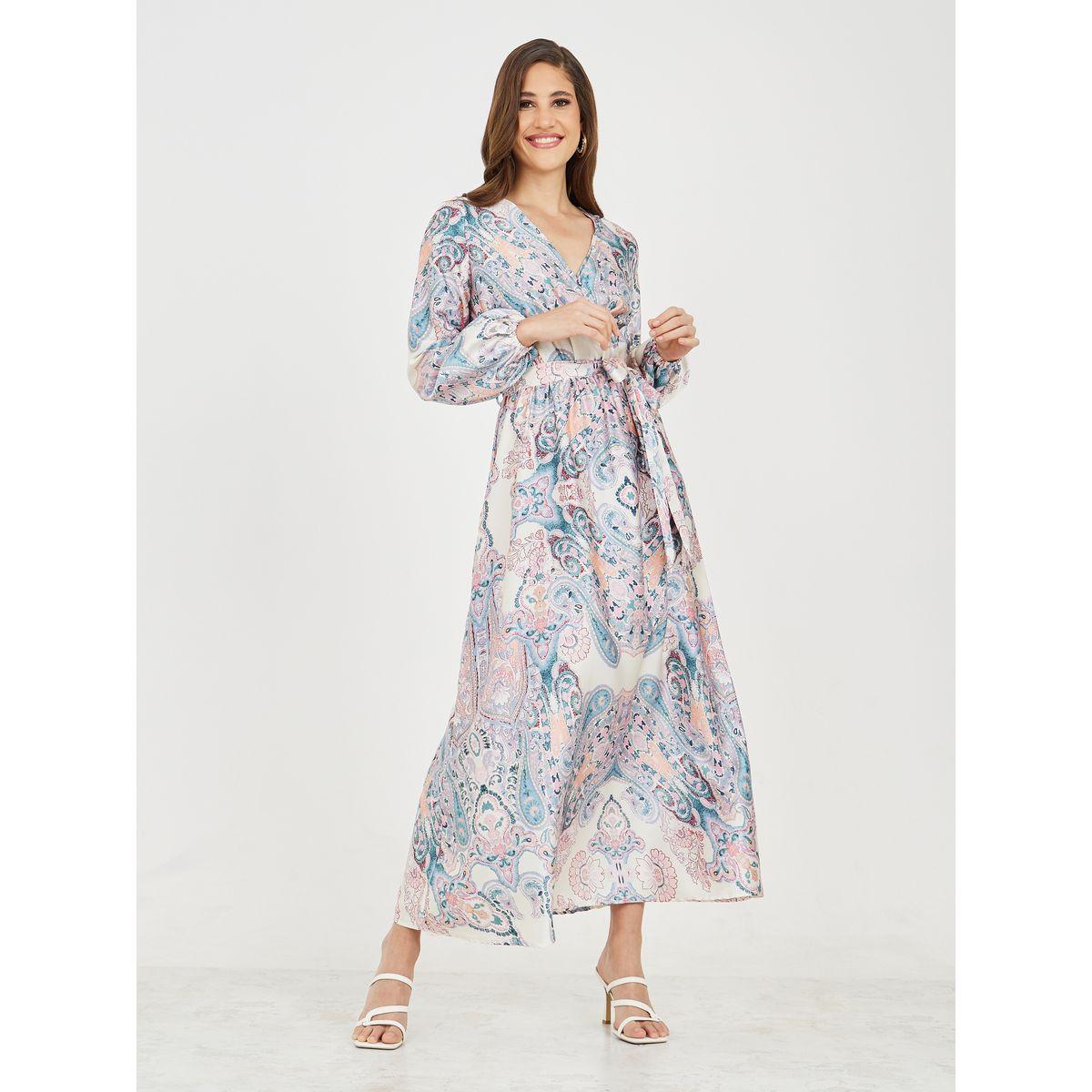 Styli Paisley Print A-Line Wrap Maxi Dress-women-clothing-dresses-image-1