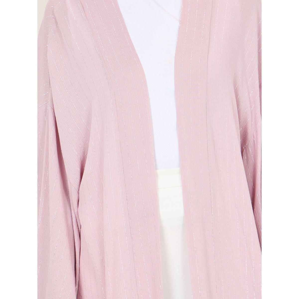 Styli Oversized Lurex Striped Drop Shoulder Midi Kimono-women-clothing-shirtsandblouses-shirts-image-3