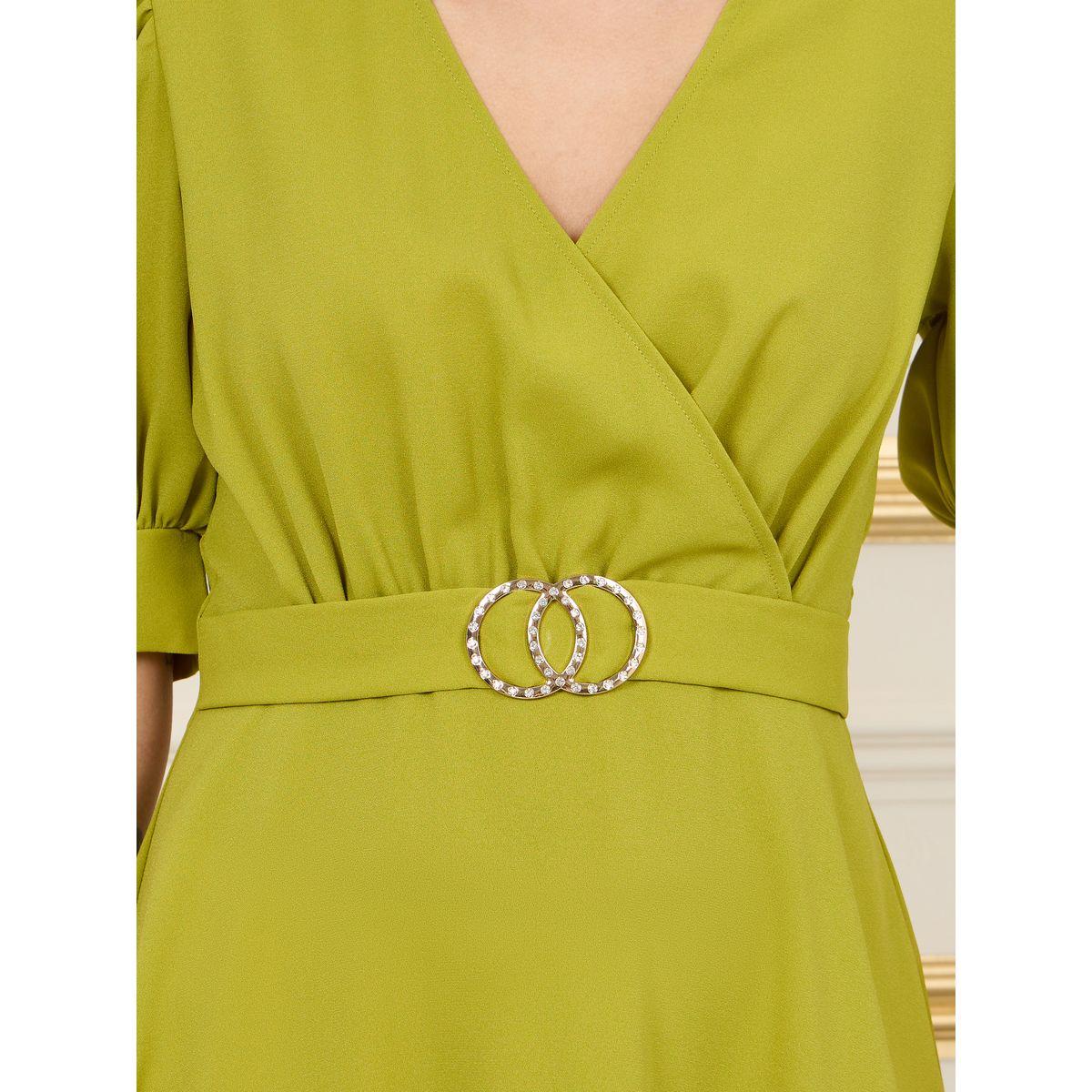 Styli Embellished Buckle Waist Detail A-Line Midi Dress-women-clothing-dresses-image-3