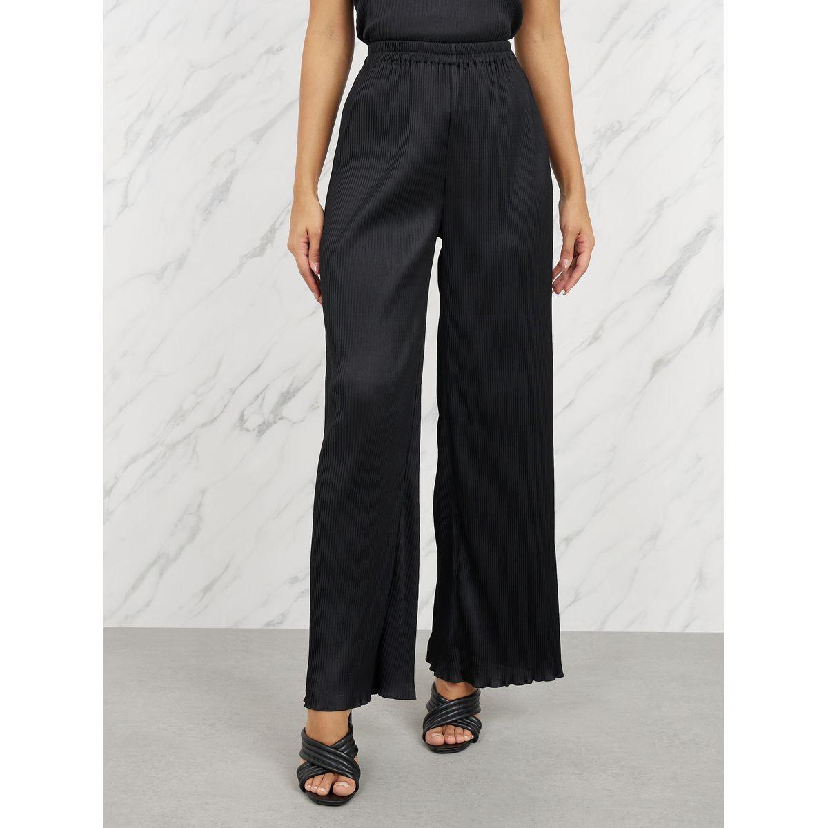 مجموعة من بنطال واسع مع بلوزة بليسيه-women-clothing-coordsets-image-5