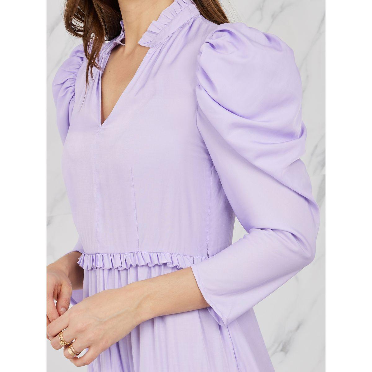 فستان ميدي بكسرات وتفاصيل كشكش-women-clothing-dresses-image-3