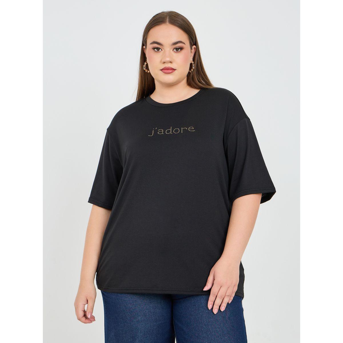 Styli Plus Oversized Embellished Short Sleeve T-Shirt-women-clothing-tshirts-image-1