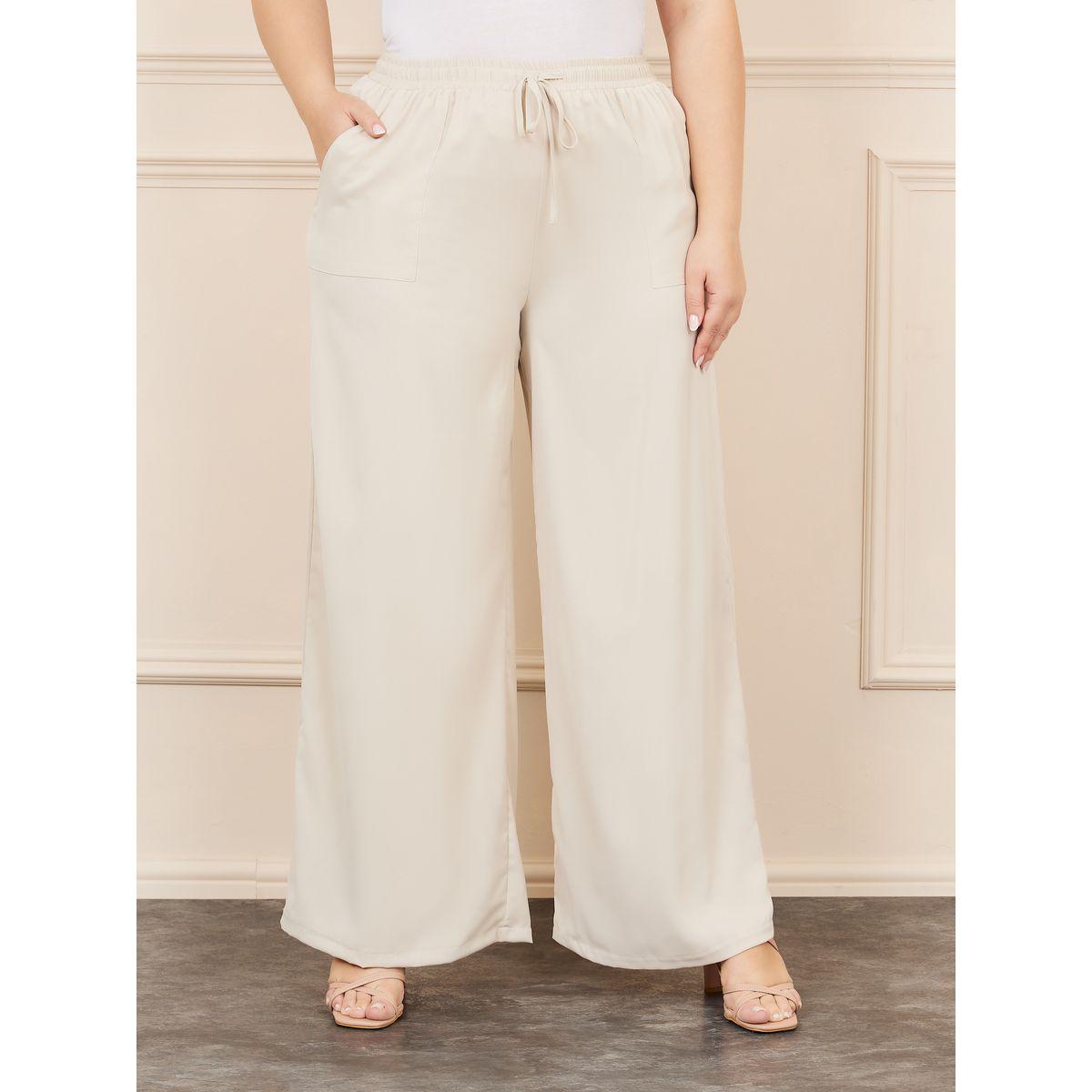بنطال ساتان بمقاس كبير وقصة أرجل مستقيمة-women-clothing-bottoms-trousers-image-1