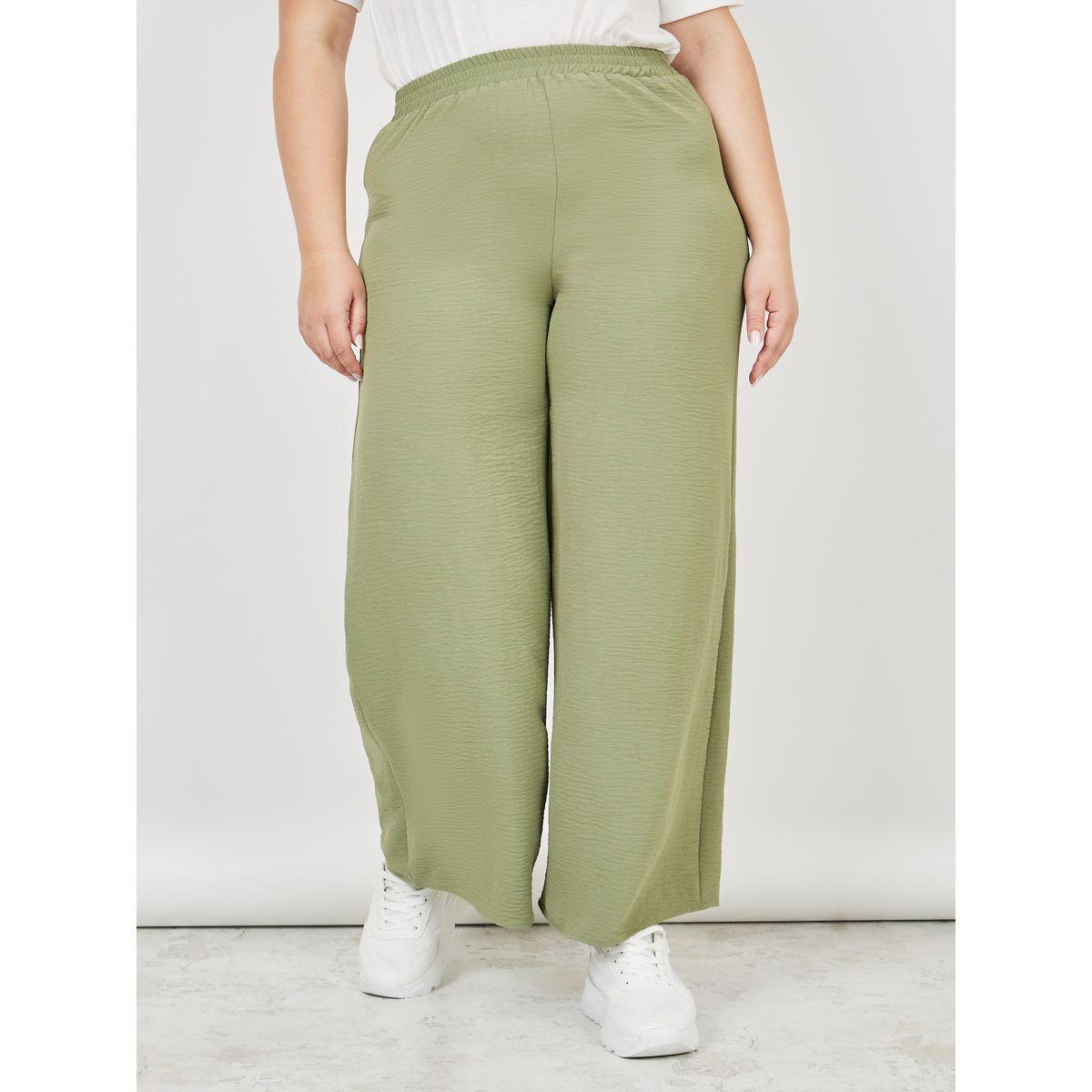 Styli Plus Textured High Rise Wide Leg Pants-women-clothing-bottoms-trousers-image-1