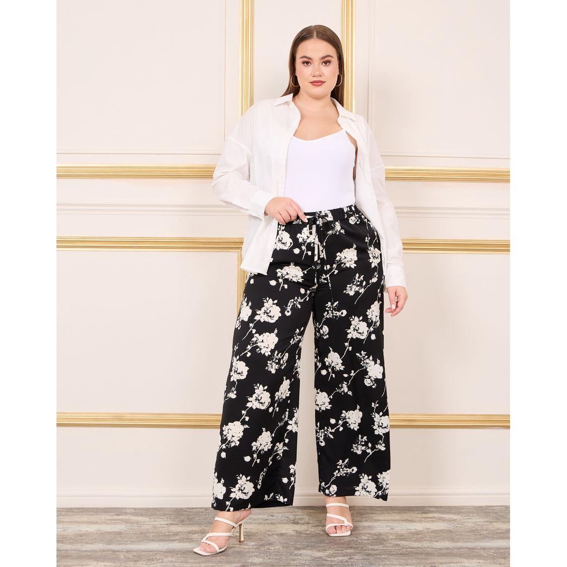 Styli Floral Print Wide Leg Pant with Drawstring Waistband-women-clothing-bottoms-trousers-image-2