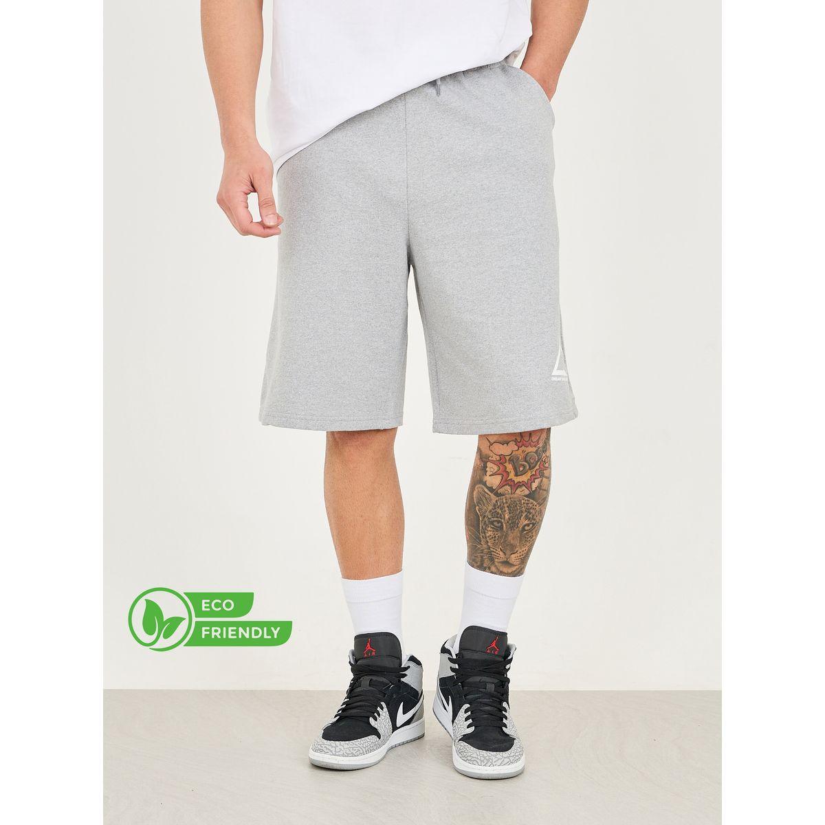 شورت ميلانج واسع مطبع بطبعة جرافيك-men-clothing-sportswearandactivewear-bottoms-shorts-image-1