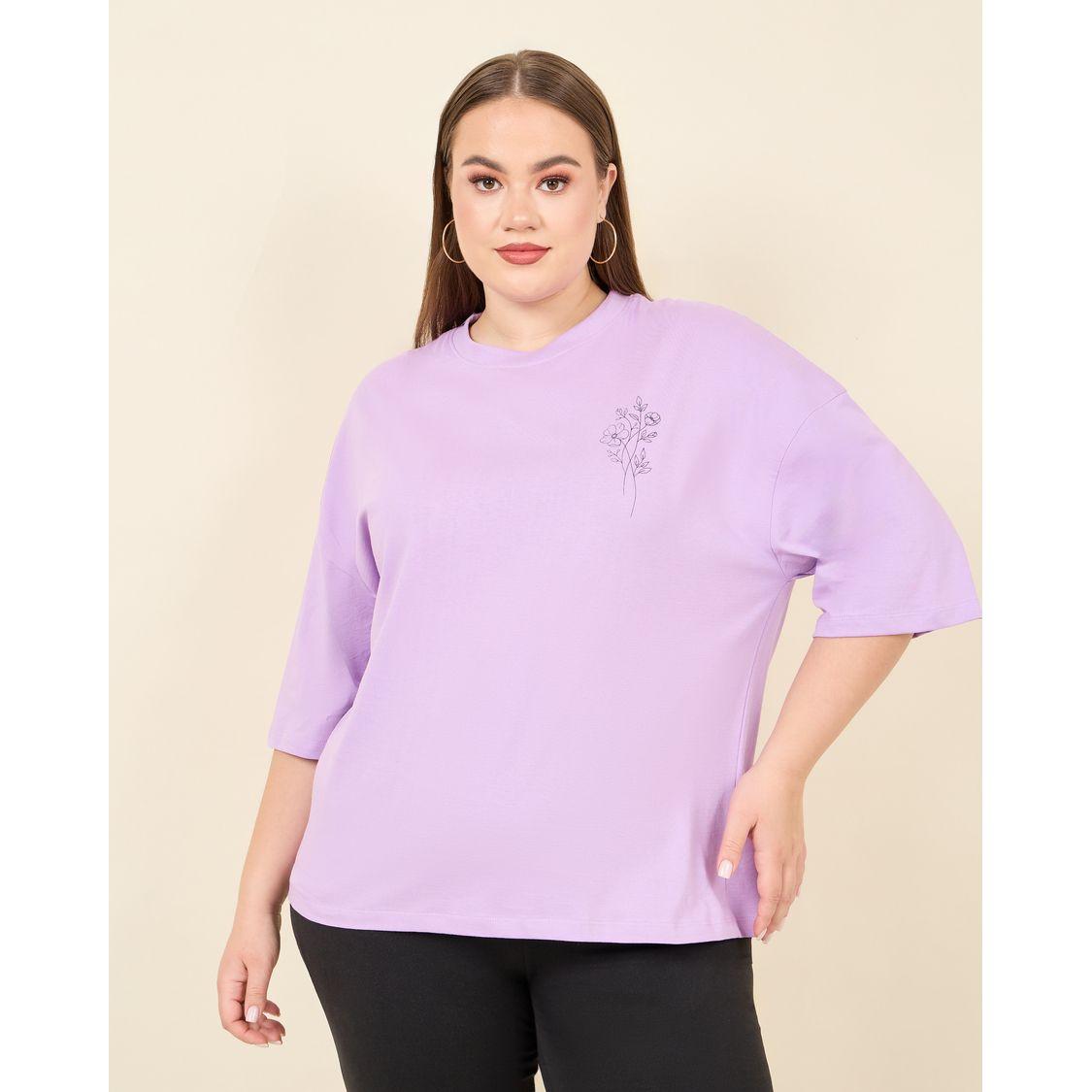 Styli Plus Oversized Drop Shoulder Front and Back Beautiful Print T-shirt-women-clothing-tshirts-image-1
