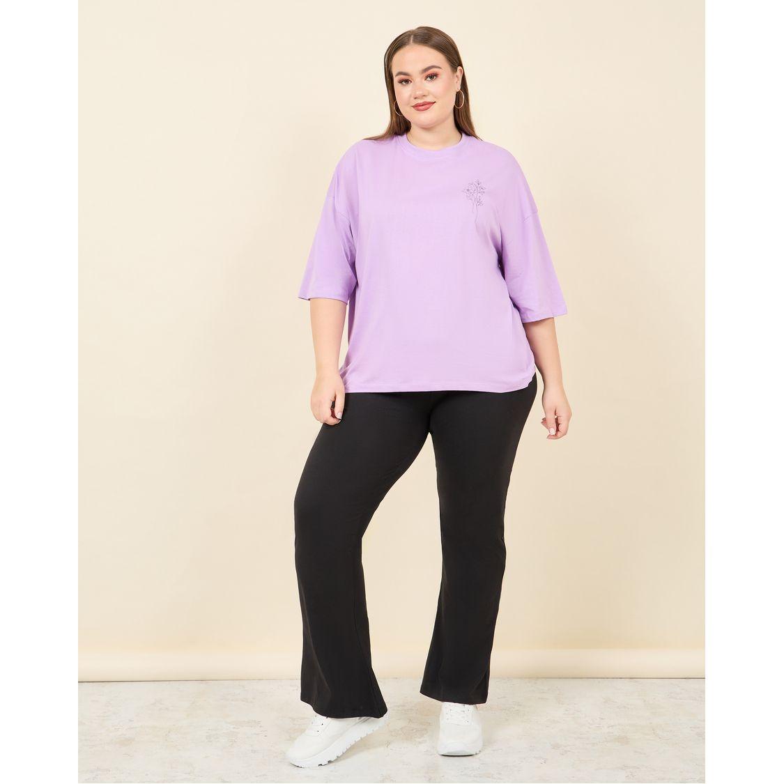 Styli Plus Oversized Drop Shoulder Front and Back Beautiful Print T-shirt-women-clothing-tshirts-image-2