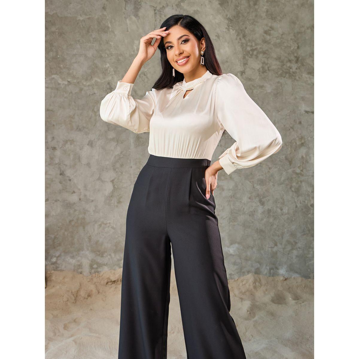 Styli Satin Key Hole Neck Wide Leg Jumpsuit-women-clothing-jumpsuits-image-2