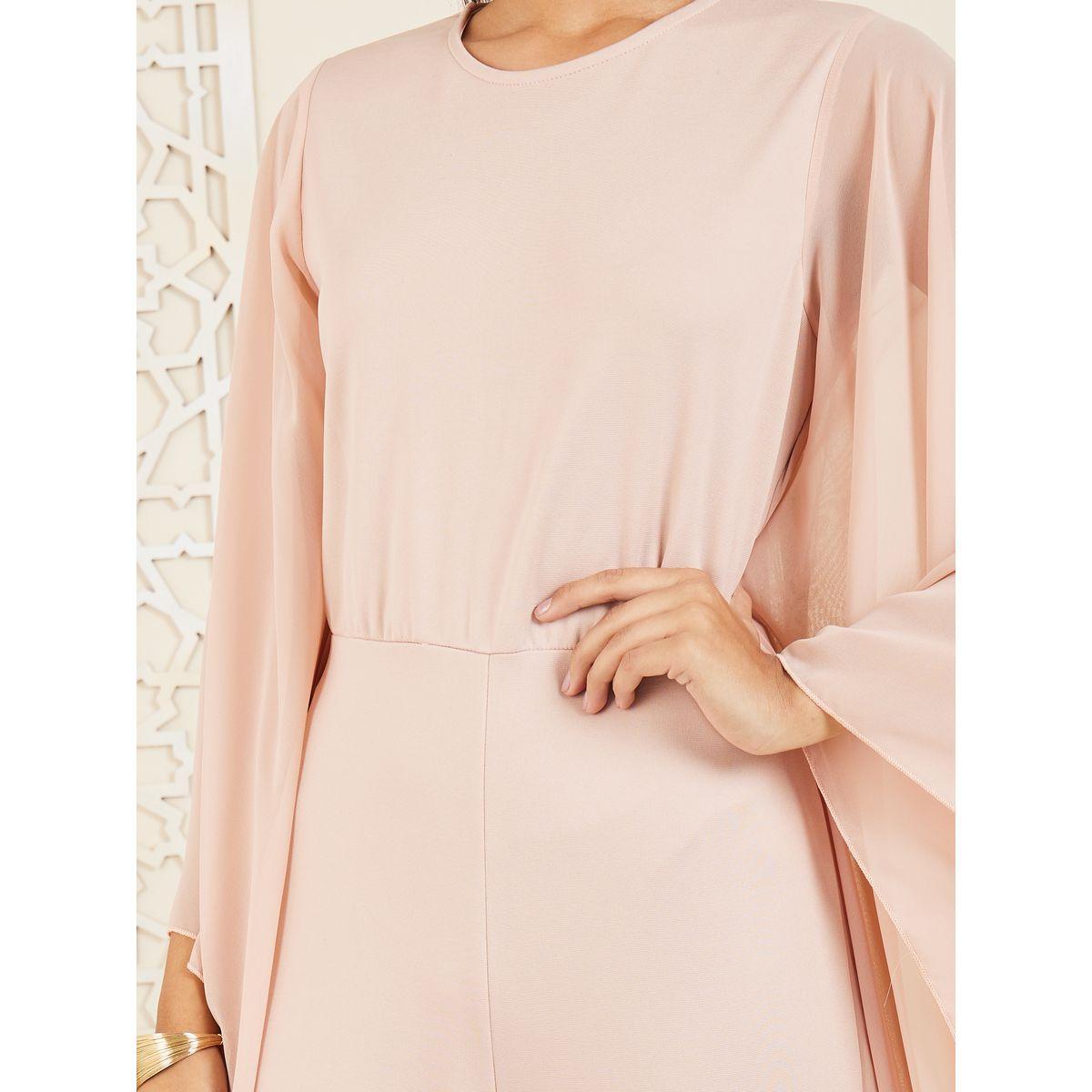 جمبسوت محبوك بأرجل مستقيمة واكمام كيب-women-clothing-jumpsuits-image-3