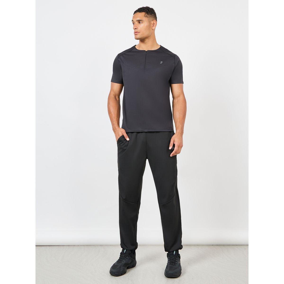 Styli Active Ultra Soft Micro Poly Front Zip Panel Detail Active T-shirt-men-clothing-sportswearandactivewear-tshirtsandpolos-image-2