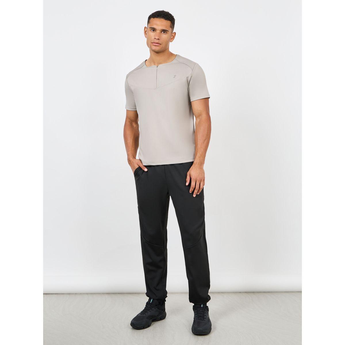Styli Active Ultra Soft Micro Poly Front Zip Panel Detail Active T-shirt-men-clothing-sportswearandactivewear-tshirtsandpolos-image-2