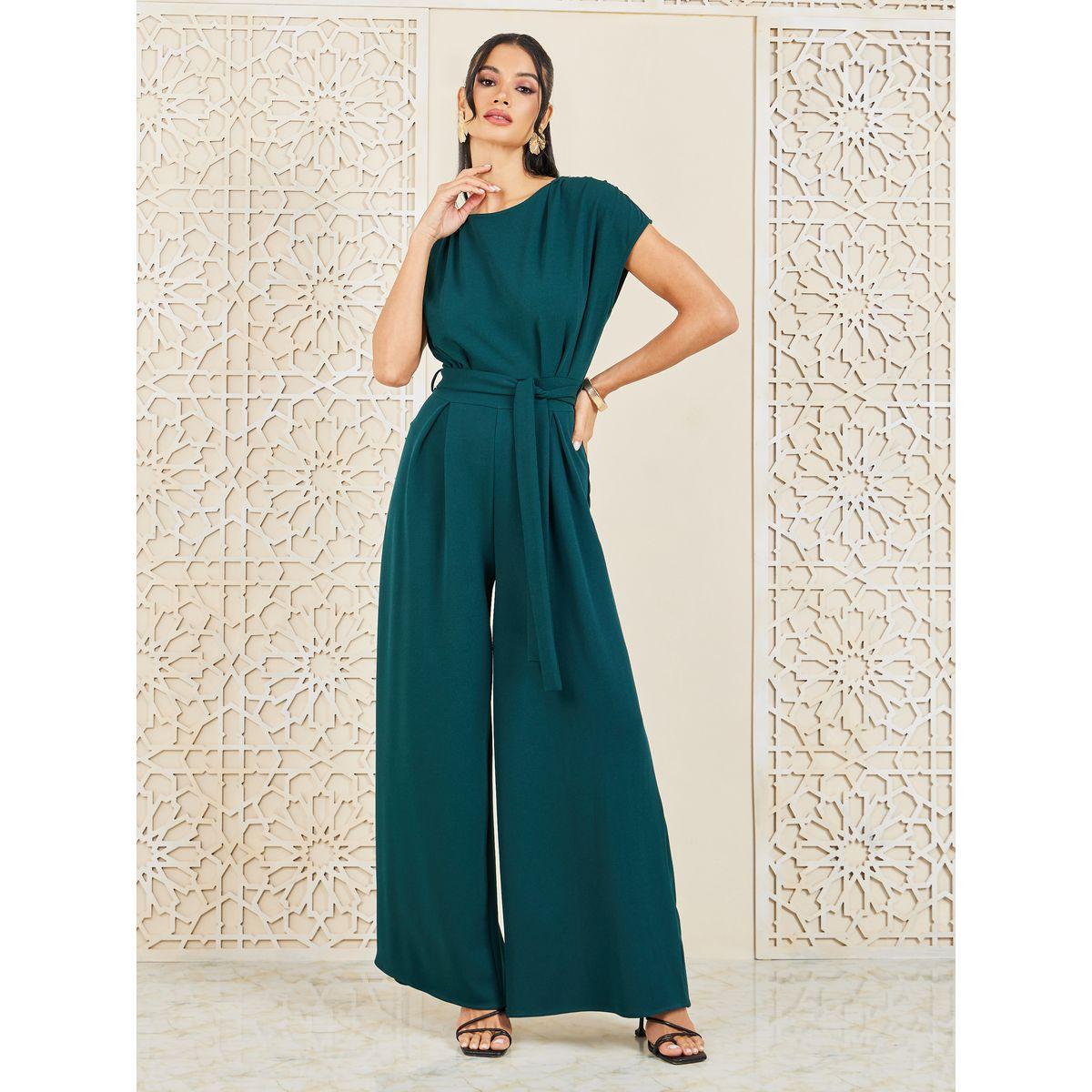 جمبسوت محبوك باكمام ريجلان مع اربطة-women-clothing-jumpsuits-image-1