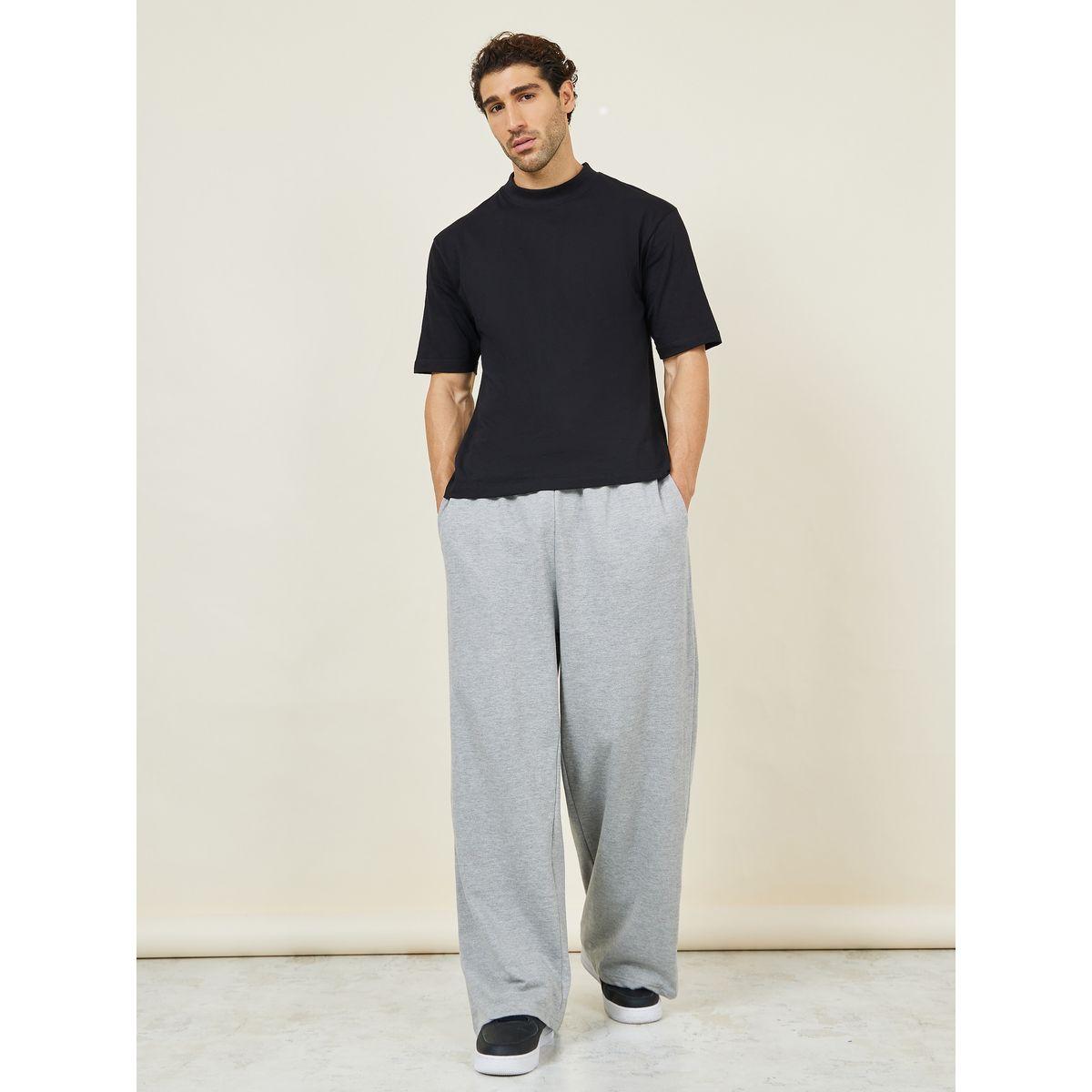 Styli Solid Wide Leg Open Hem Jogger-men-clothing-bottoms-joggers-image-2