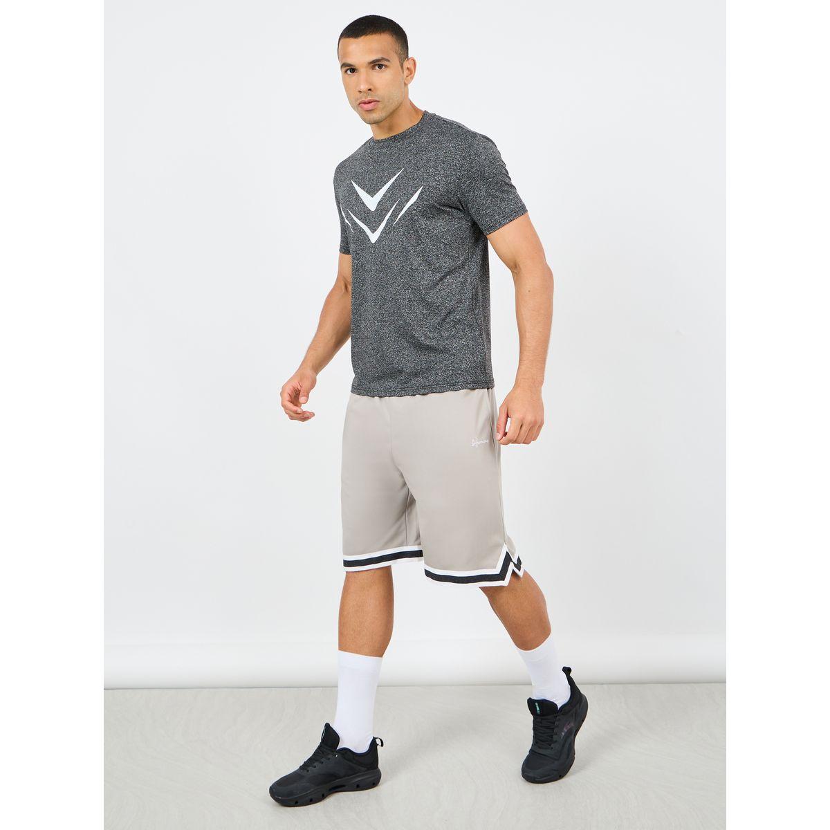 Styli Active Ultra Soft Micro Poly Basketball Shorts with Contrast Tape Hem Detail-sports-men-clothing-bottoms-image-2