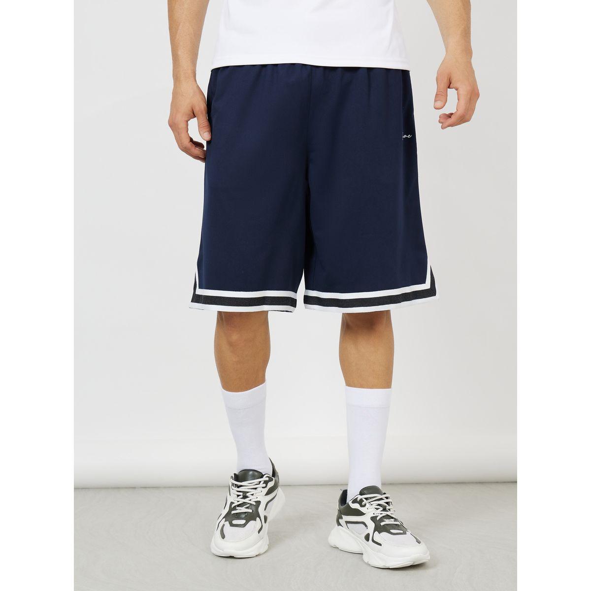 Styli Active Ultra Soft Micro Poly Contrast Tape Detail Hem Basketball Shorts-sports-men-clothing-bottoms-image-1
