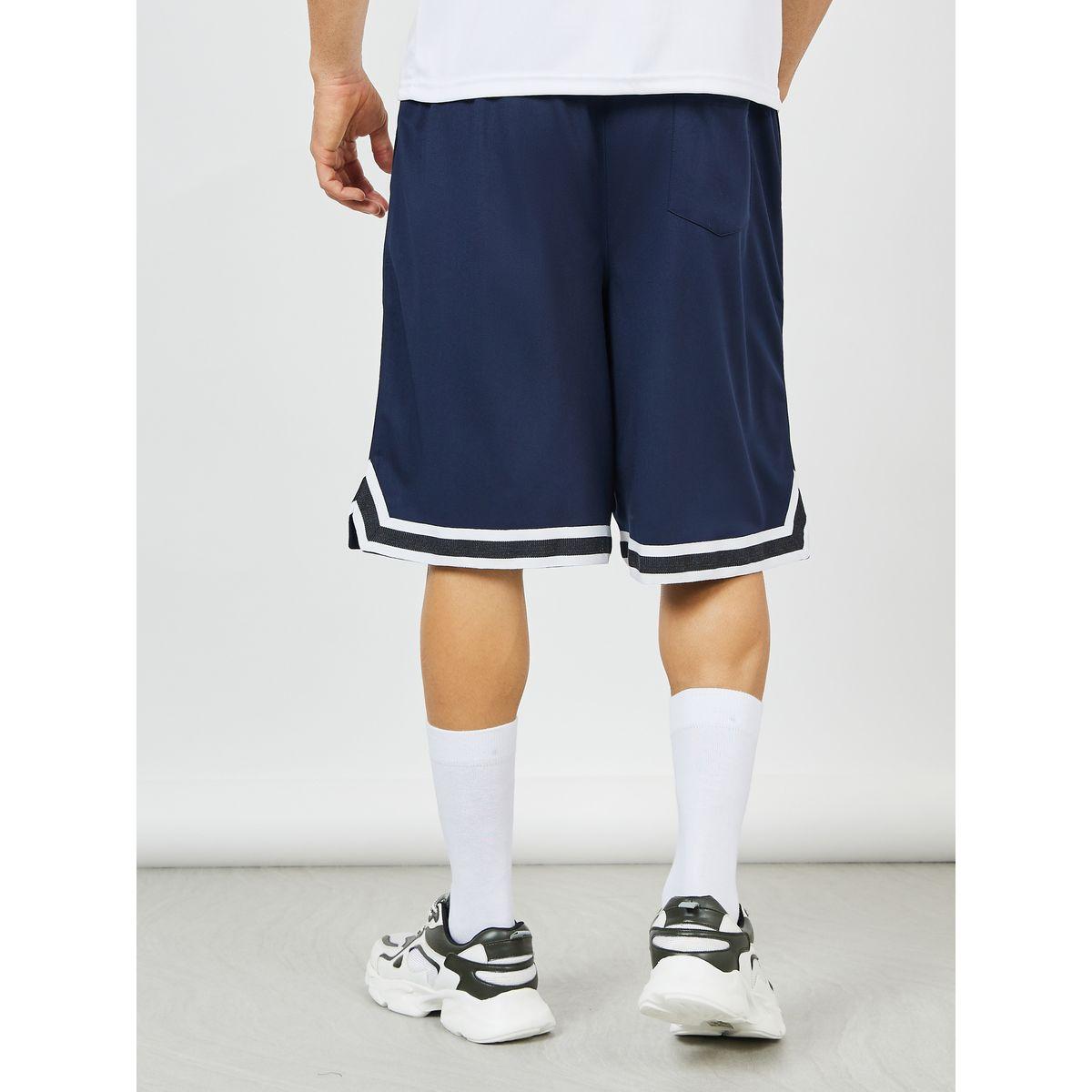 Styli Active Ultra Soft Micro Poly Contrast Tape Detail Hem Basketball Shorts-sports-men-clothing-bottoms-image-4