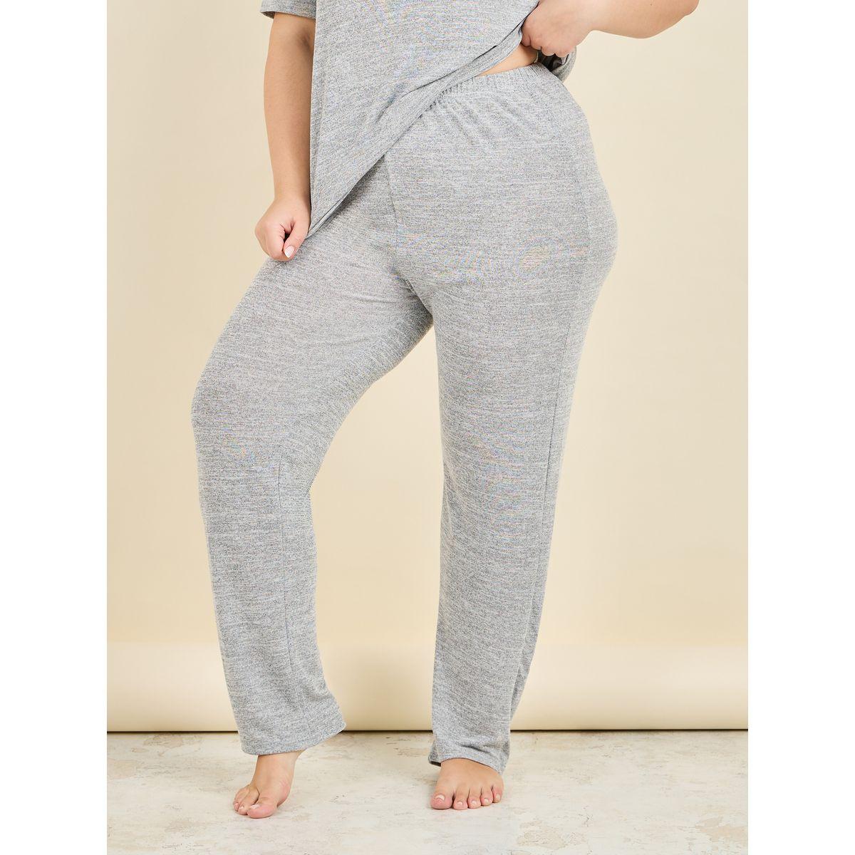 Styli Unwind Plus Melange Polo T-shirt and Pant Lounge Set-women-clothing-nightwear-pyjamas-longsets-image-4