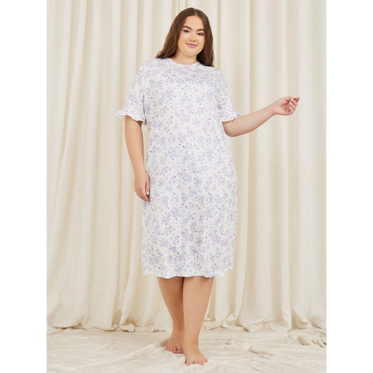 قميص نوم بطبعة زهور ومقاس كبير-women-clothing-nightwear-nighties-image-1