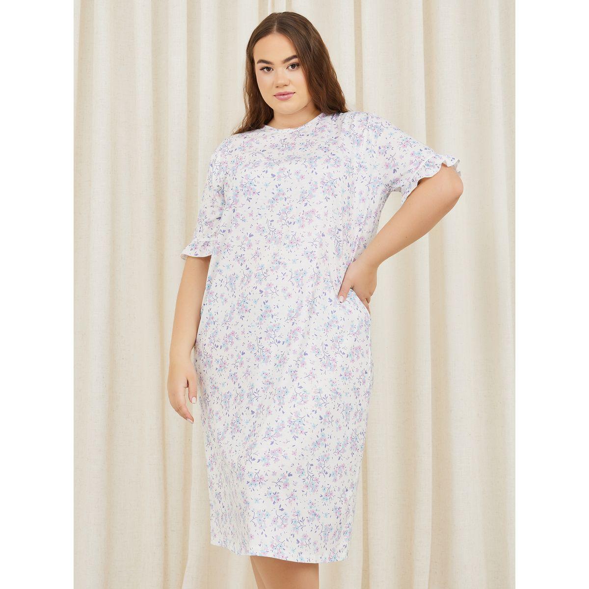 قميص نوم بطبعة زهور ومقاس كبير-women-clothing-nightwear-nighties-image-2