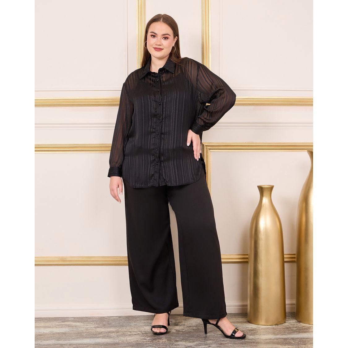 Styli Plus Striped Sheer Shirt, Slip and Wide Leg Pant Set-women-clothing-dresses-image-1