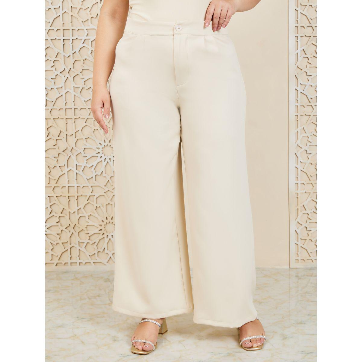 Styli Plus Textured Longline Button Front Shirt with Solid Cami & Wide Leg Pants Co-Ord-women-clothing-dresses-image-5