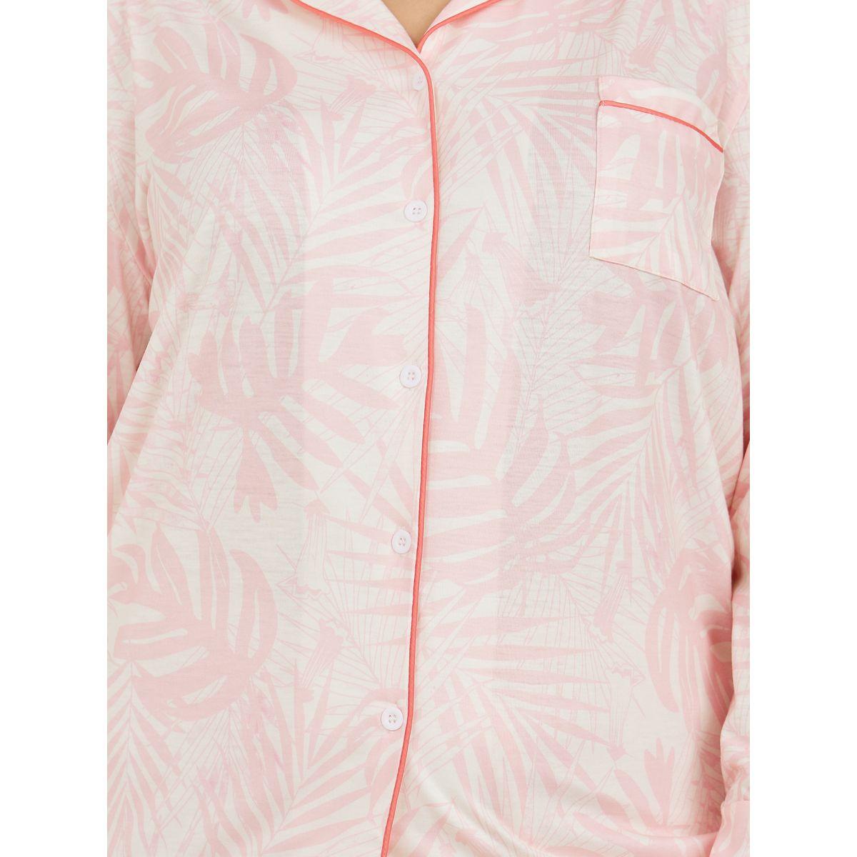 طقم من بنطال بيجاما وبلوزة بمقاس كبير-women-clothing-nightwear-pyjamas-longsets-image-3