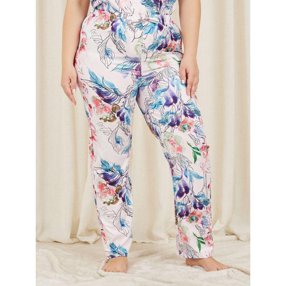 Styli Unwind Plus Sketchy Floral Print Shirt and Pyjama Set-women-clothing-nightwear-pyjamas-longsets-image-6