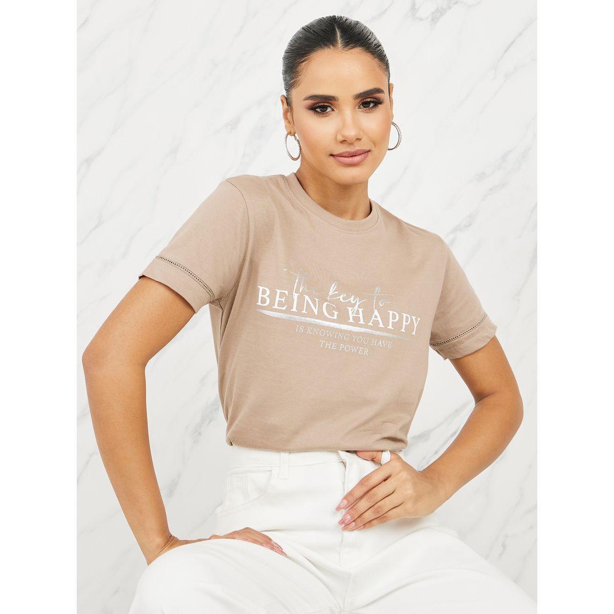 تيشيرت مطبع بطبعة كتابة بالفويل-women-clothing-tshirts-image-1
