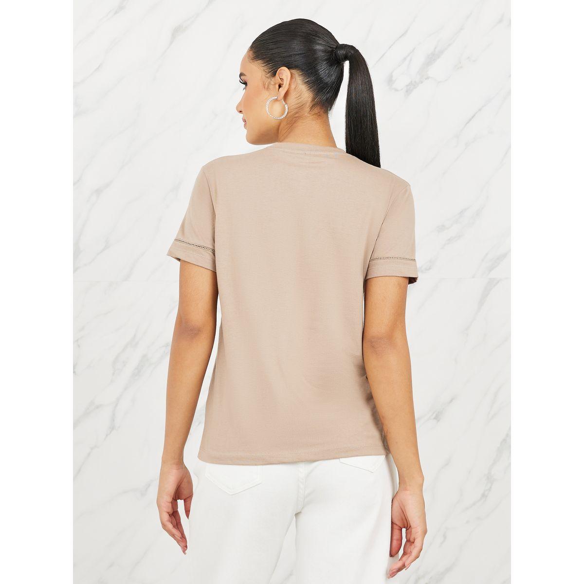 تيشيرت مطبع بطبعة كتابة بالفويل-women-clothing-tshirts-image-5