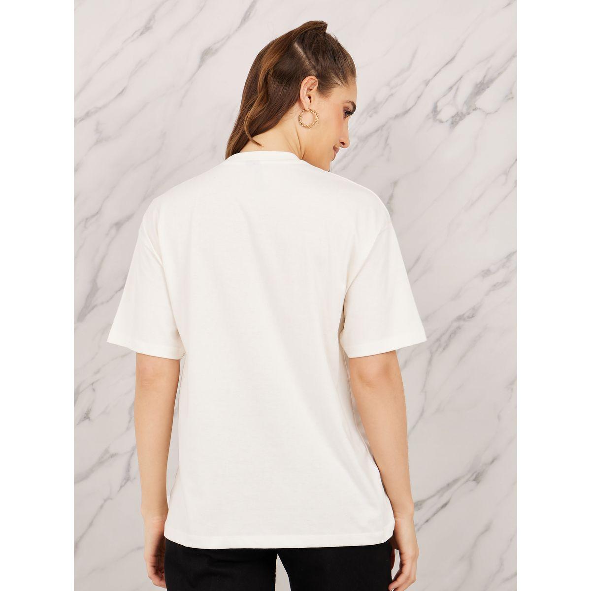 Styli Oversized Floral Foil Print Longline T-shirt-women-clothing-tshirts-image-4