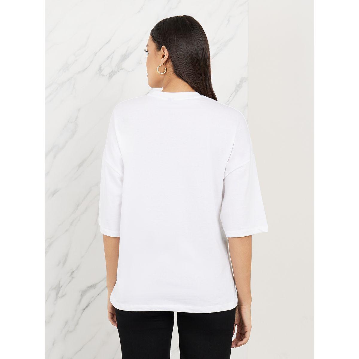 Styli Oversized Cese La Vie Print Drop Shoulder T-shirt-women-clothing-tshirts-image-5