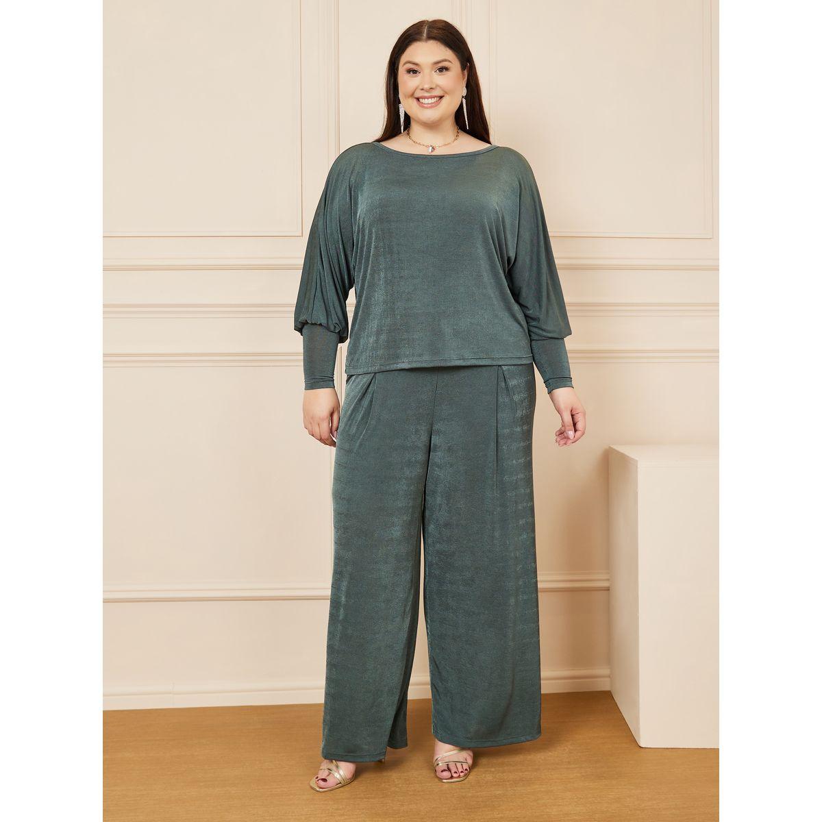 Styli Plus Batwing Sleeves Top and Wide Leg pants Set-women-clothing-coordsets-image-2