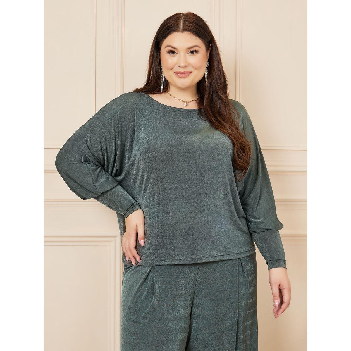 مجموعة من بنطال مع بلوزة بمقاس كبير-women-clothing-coordsets-image-3