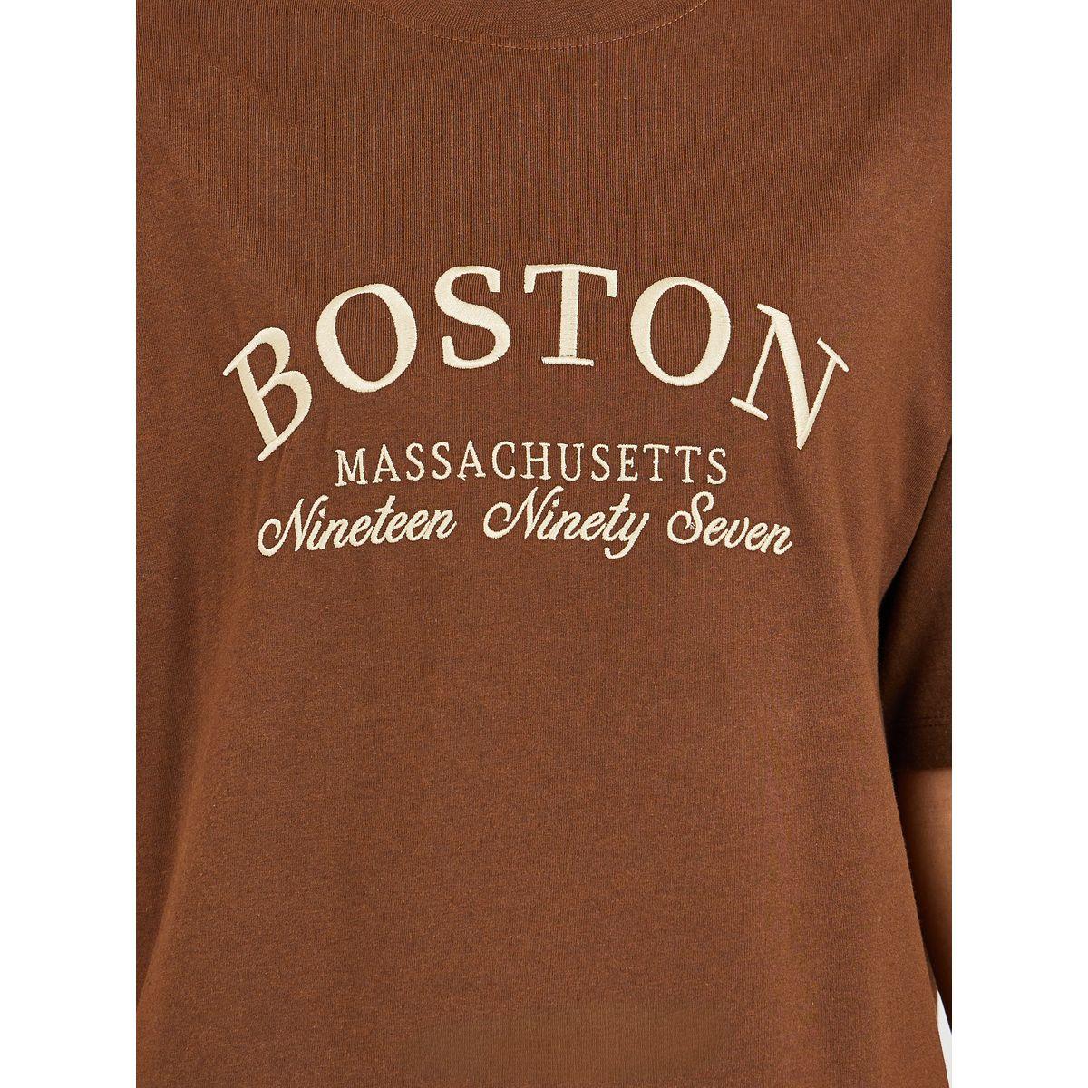 تيشيرت واسع بطبعة كتابة وياقة دائرية-women-clothing-tshirts-image-4
