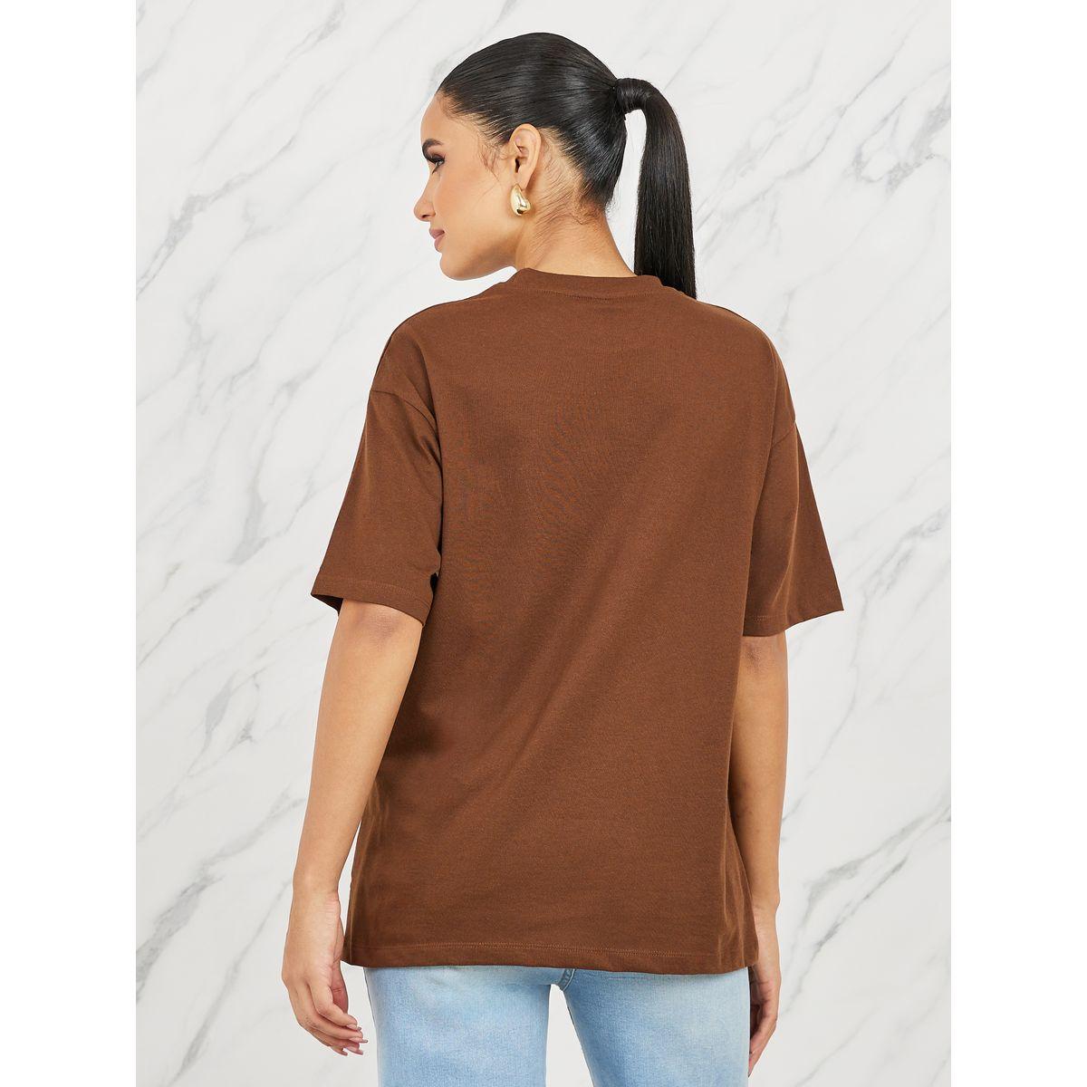 Styli Oversized Boston Slogan Embroidered Round Neck T-shirt-women-clothing-tshirts-image-5