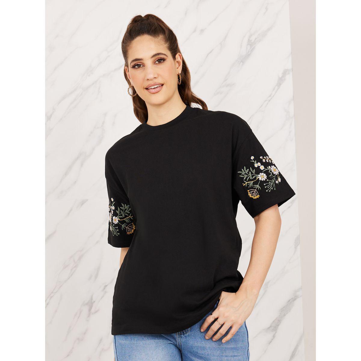 Styli Oversized Embroidered Longline T-shirt-women-clothing-tshirts-image-1