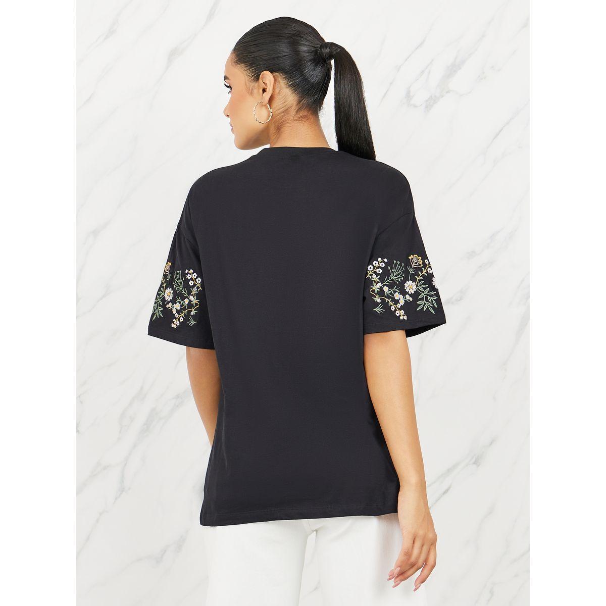 Styli Oversized Embroidered Longline T-shirt-women-clothing-tshirts-image-6