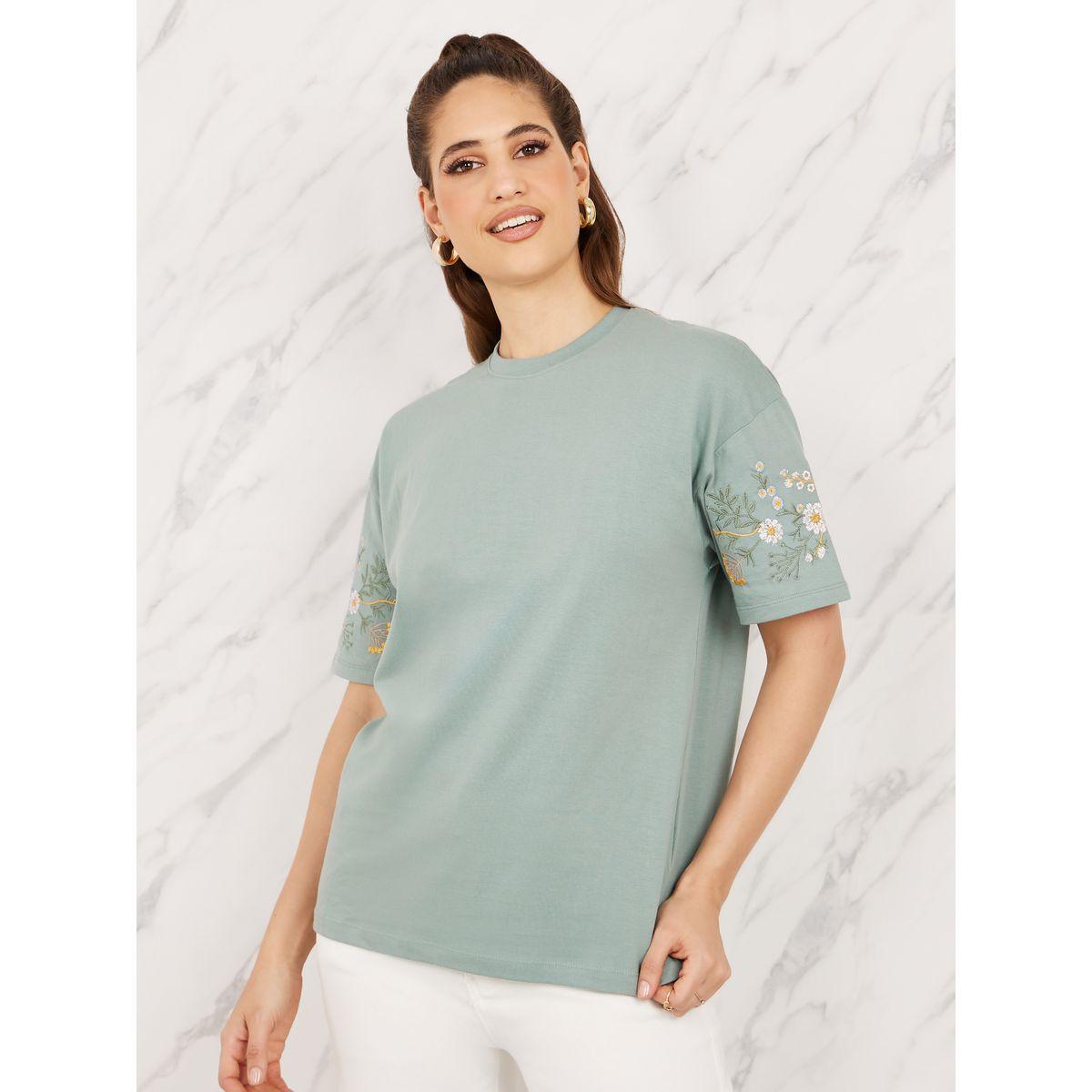 Styli Oversized Embroidered Longline T-shirt-women-clothing-tshirts-image-3
