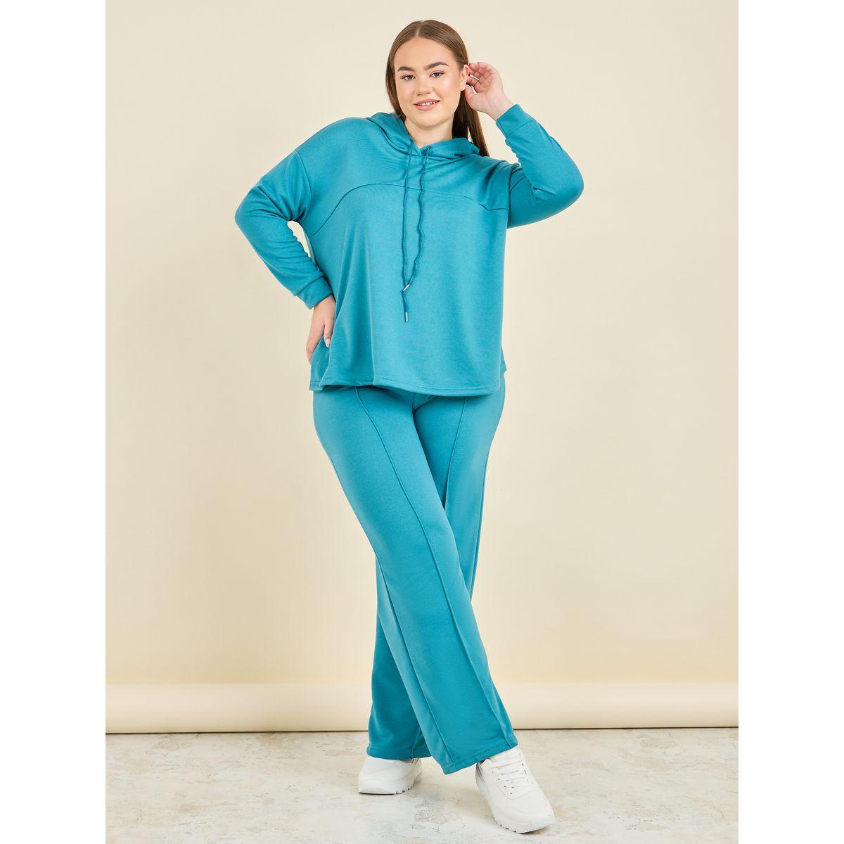 Styli Unwind Plus Panel Hoodie and Pintuck Wide Leg Lounge Set-women-clothing-nightwear-pyjamas-longsets-image-1