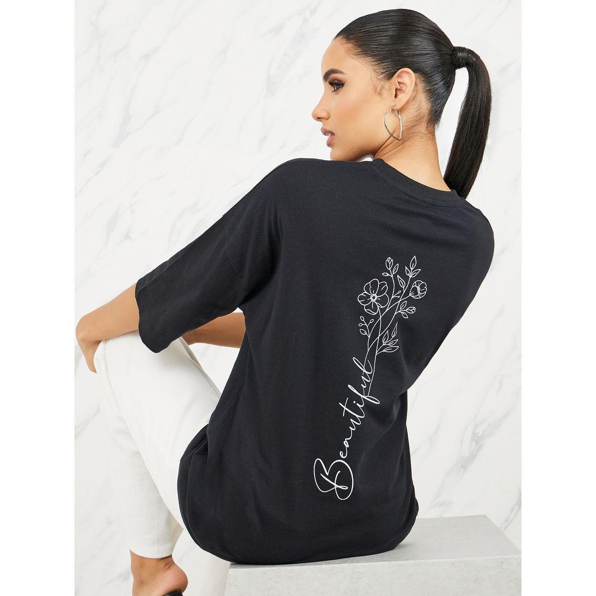Styli Oversized Beautiful Back Print Drop Shoulder T-shirt-women-clothing-tshirts-image-1