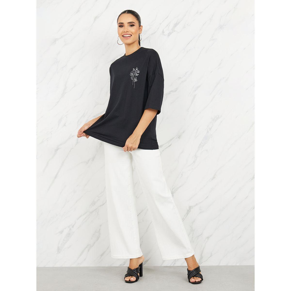 Styli Oversized Beautiful Back Print Drop Shoulder T-shirt-women-clothing-tshirts-image-2